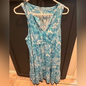 Lilly Pulitzer Dress, Blue and White, Size L
